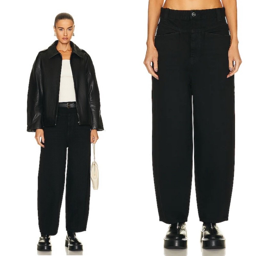 NWT Khaite Preen Denim Pant in Wilcox Black Size 28